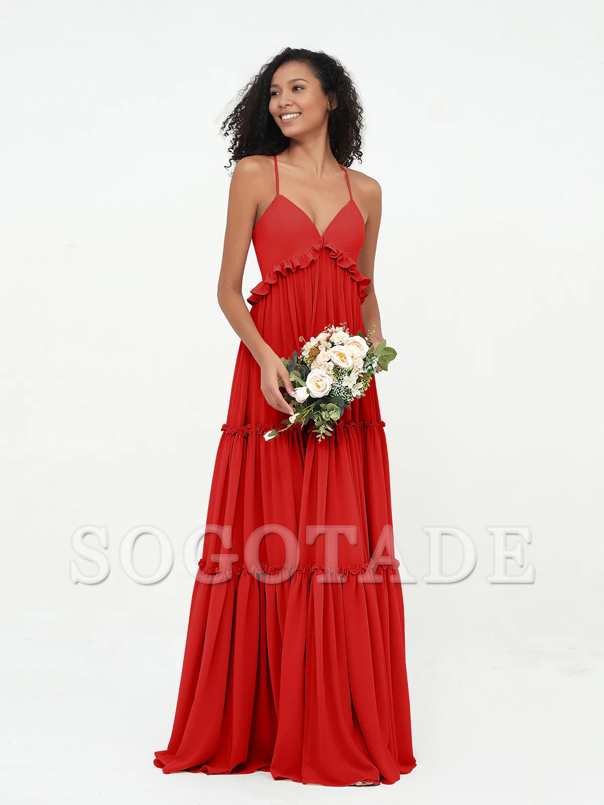 Empire chiffon layered dress Max Bohemian bridesmaid dress