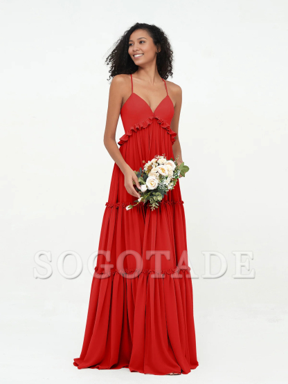 Empire chiffon layered dress Max Bohemian bridesmaid dress