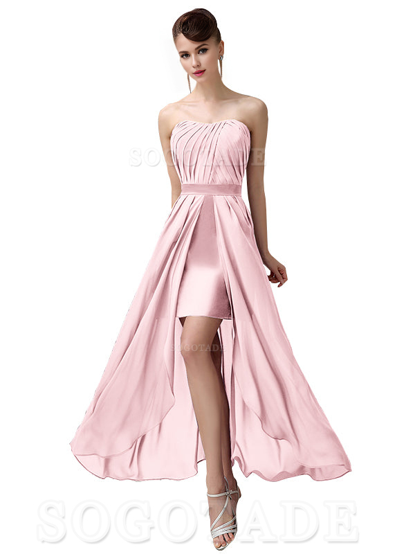 Charming A-Line Off Shoulder Chiffon Sweetheart Sexy Slit Long Bridesmaid Dresses Formal Women's Dresses Wedding Guests Dresses