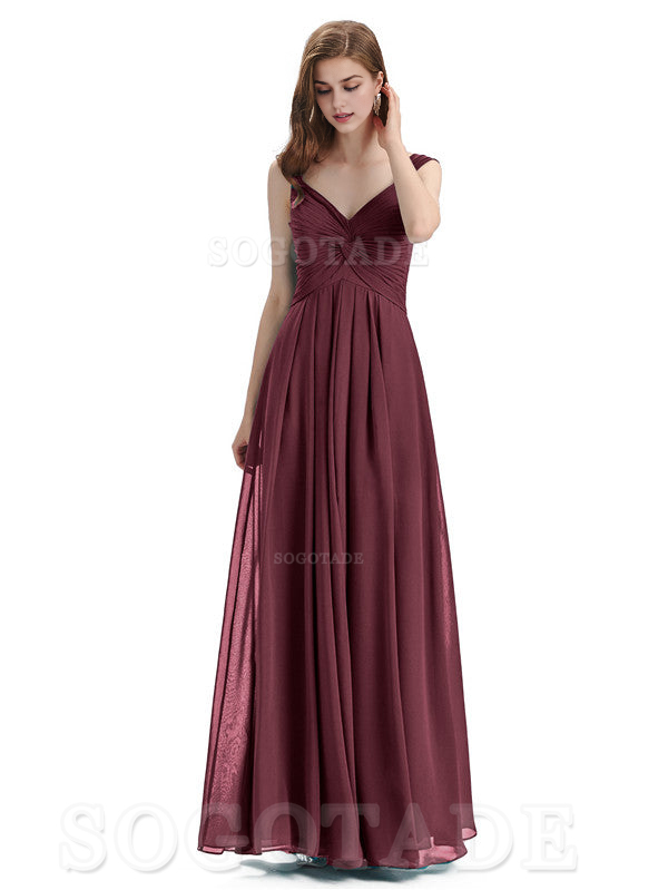 Elegant A-Line Sleeveless Chiffon Pleated High Quality Bridesmaid Dresses Formal Women's Dresses Wedding Guests Dresses