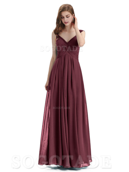 Elegant A-Line Sleeveless Chiffon Pleated High Quality Bridesmaid Dresses Formal Women's Dresses Wedding Guests Dresses