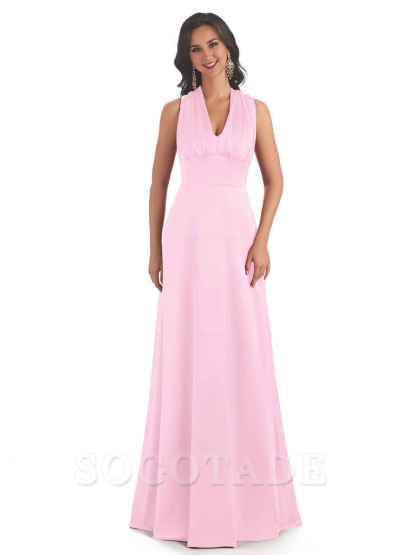 Convertiable Soft Satin A-Line Long Wedding Bridesmaid Dresses Online prom dress in store