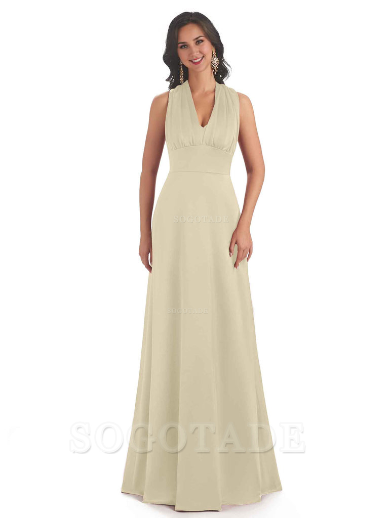 Convertiable Soft Satin A-Line Long Wedding Bridesmaid Dresses Online prom dress in store