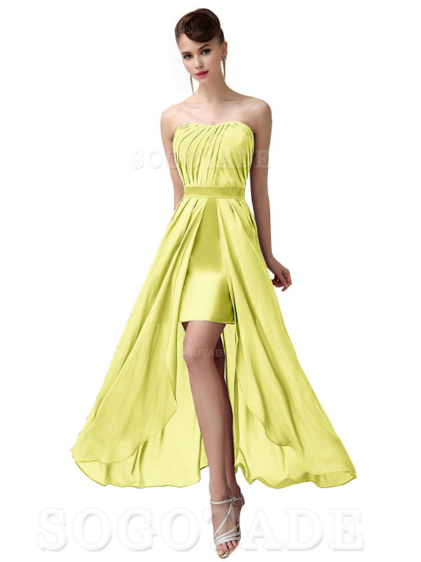 Charming A-Line Off Shoulder Chiffon Sweetheart Sexy Slit Long Bridesmaid Dresses Formal Women's Dresses Wedding Guests Dresses