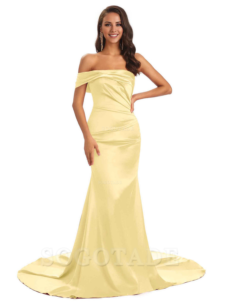 Sexy Soft Satin One Shoulder Long Unique Mermaid Bridesmaid Dresses Elegant Evening Party Dress