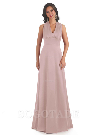 Convertiable Soft Satin A-Line Long Wedding Bridesmaid Dresses Online prom dress in store