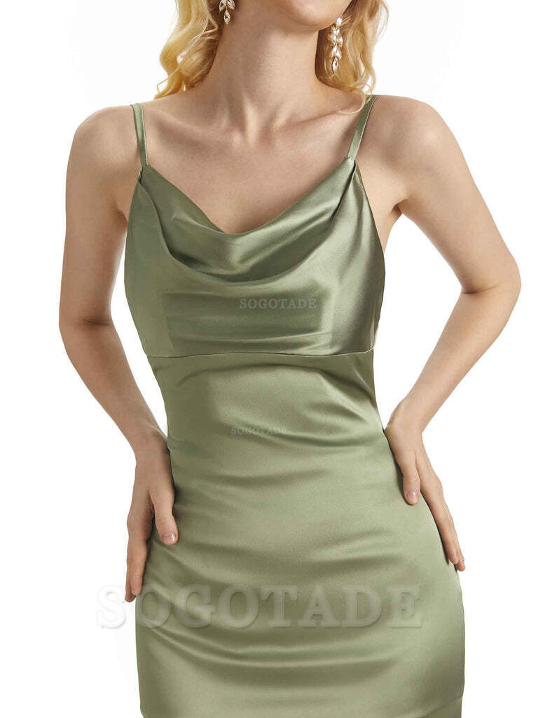 Elegant Soft Satin Criss Cross Long Mermaid Bridesmaid Dresses Charming Evening Party Dress