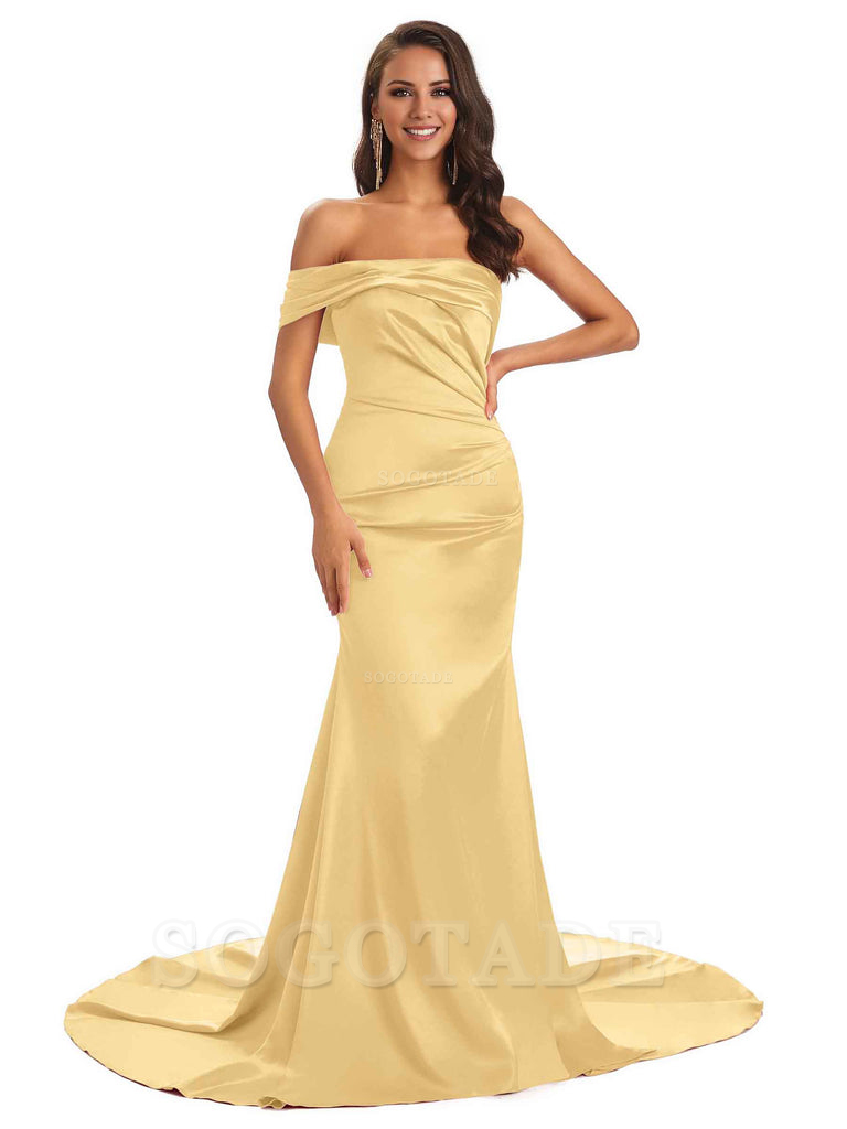 Sexy Soft Satin One Shoulder Long Unique Mermaid Bridesmaid Dresses Elegant Evening Party Dress
