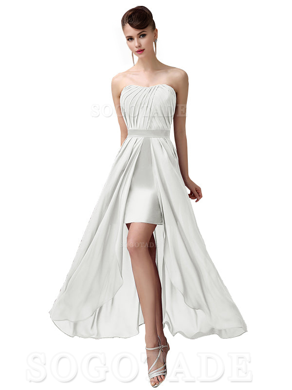 Charming A-Line Off Shoulder Chiffon Sweetheart Sexy Slit Long Bridesmaid Dresses Formal Women's Dresses Wedding Guests Dresses