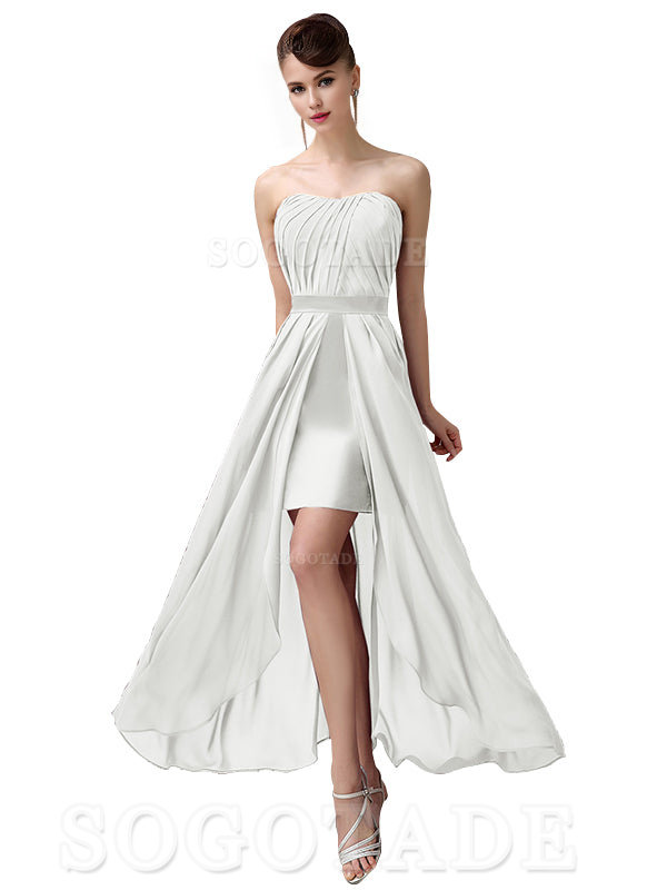 Charming A-Line Off Shoulder Chiffon Sweetheart Sexy Slit Long Bridesmaid Dresses Formal Women's Dresses Wedding Guests Dresses