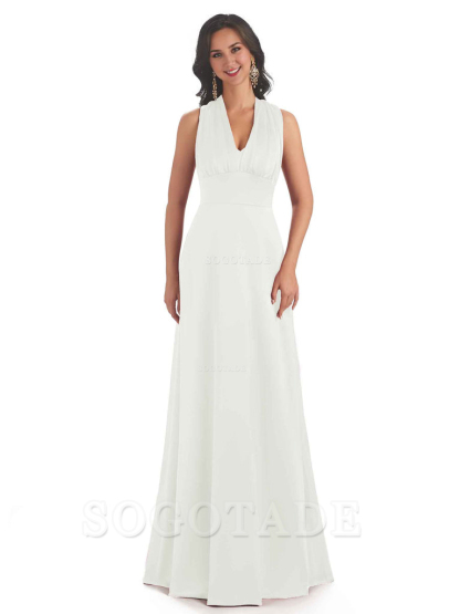 Convertiable Soft Satin A-Line Long Wedding Bridesmaid Dresses Online prom dress in store