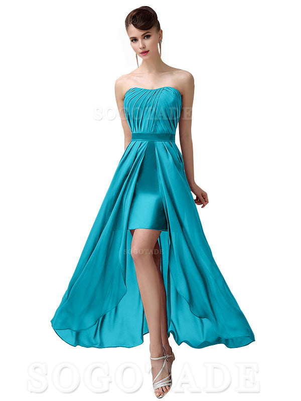 Charming A-Line Off Shoulder Chiffon Sweetheart Sexy Slit Long Bridesmaid Dresses Formal Women's Dresses Wedding Guests Dresses