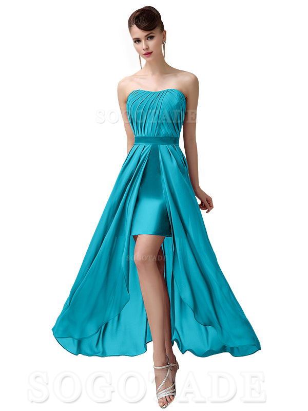 Charming A-Line Off Shoulder Chiffon Sweetheart Sexy Slit Long Bridesmaid Dresses Formal Women's Dresses Wedding Guests Dresses