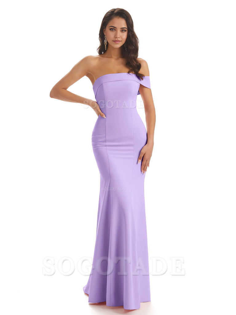 Mermaid One Shoulder Floor-Length Satin Sexy formal dresses evening gown Bridesmaid Dresses