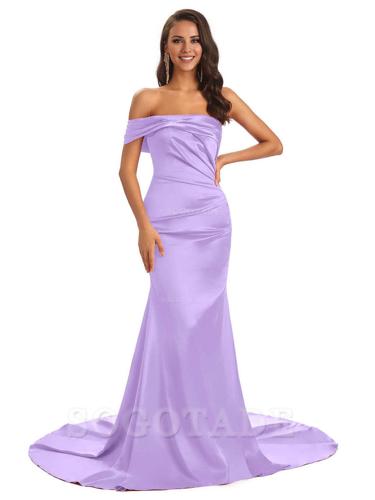 Sexy Soft Satin One Shoulder Long Unique Mermaid Bridesmaid Dresses Elegant Evening Party Dress