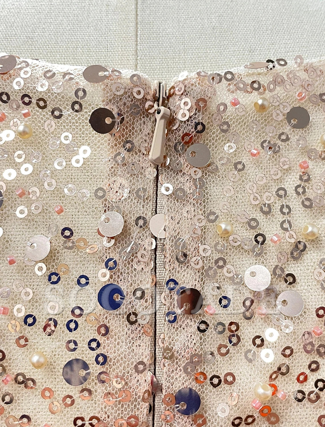 Mermaid Sequin Evening Gown Ruched Satin Dress Long Sleeves Floor Length Sparkle Illusion Neck Fall Wedding Guest Dress with Pearls Overskirt