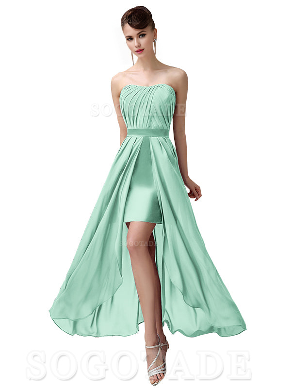 Charming A-Line Off Shoulder Chiffon Sweetheart Sexy Slit Long Bridesmaid Dresses Formal Women's Dresses Wedding Guests Dresses