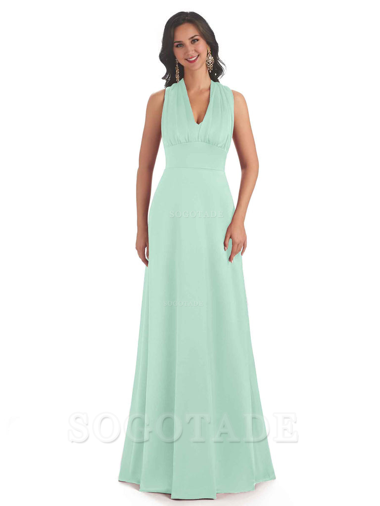 Convertiable Soft Satin A-Line Long Wedding Bridesmaid Dresses Online prom dress in store