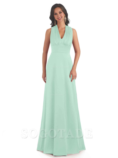 Convertiable Soft Satin A-Line Long Wedding Bridesmaid Dresses Online prom dress in store