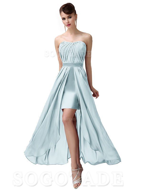 Charming A-Line Off Shoulder Chiffon Sweetheart Sexy Slit Long Bridesmaid Dresses Formal Women's Dresses Wedding Guests Dresses