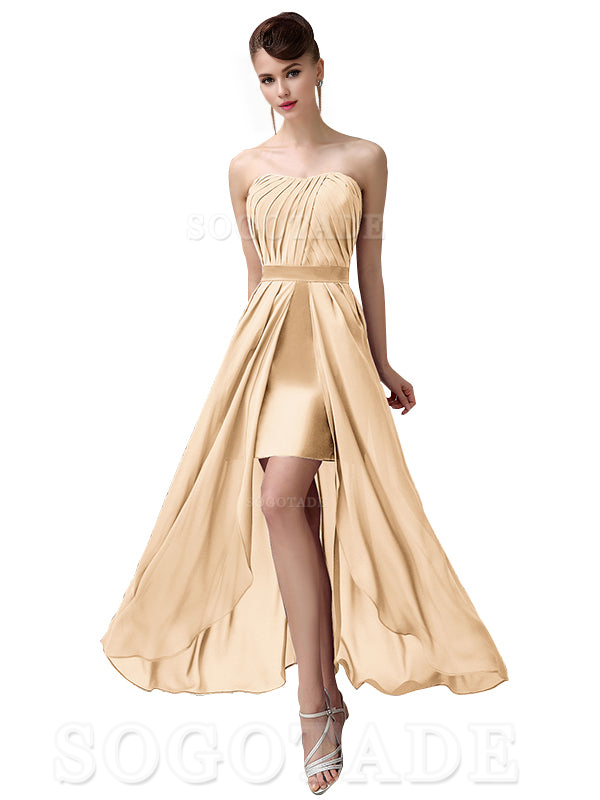 Charming A-Line Off Shoulder Chiffon Sweetheart Sexy Slit Long Bridesmaid Dresses Formal Women's Dresses Wedding Guests Dresses