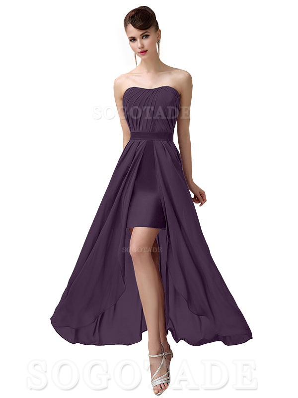 Charming A-Line Off Shoulder Chiffon Sweetheart Sexy Slit Long Bridesmaid Dresses Formal Women's Dresses Wedding Guests Dresses