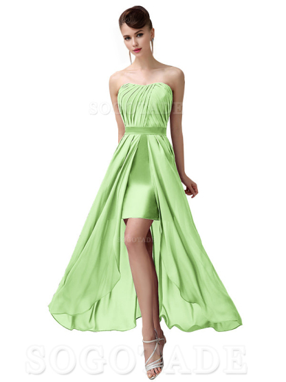 Charming A-Line Off Shoulder Chiffon Sweetheart Sexy Slit Long Bridesmaid Dresses Formal Women's Dresses Wedding Guests Dresses