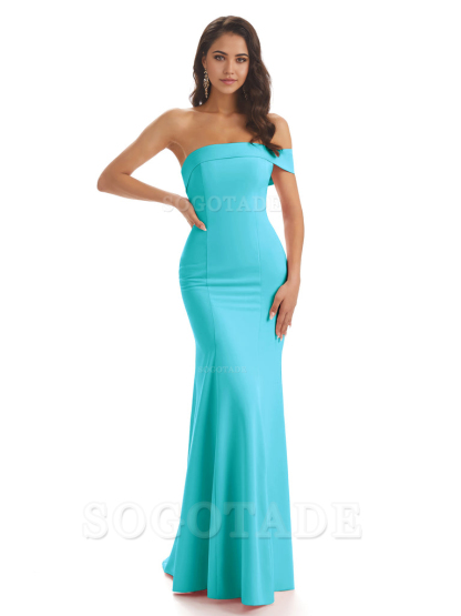 Mermaid One Shoulder Floor-Length Satin Sexy formal dresses evening gown Bridesmaid Dresses