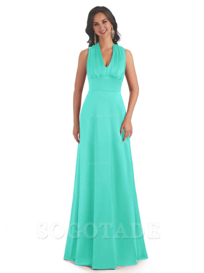 Convertiable Soft Satin A-Line Long Wedding Bridesmaid Dresses Online prom dress in store