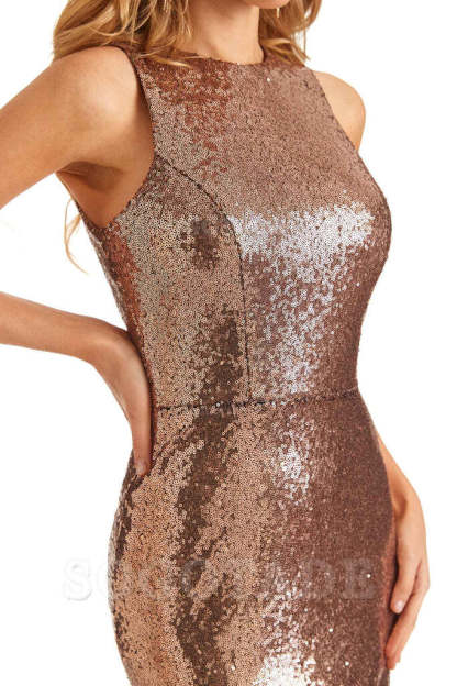 Sparkly Sequin Mermaid Sleeveless Long Bridesmaid Dresses Online