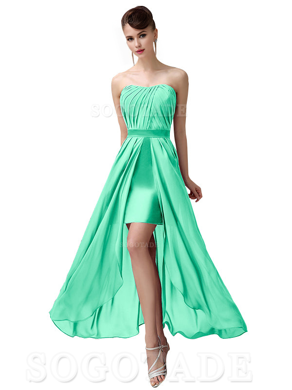 Charming A-Line Off Shoulder Chiffon Sweetheart Sexy Slit Long Bridesmaid Dresses Formal Women's Dresses Wedding Guests Dresses