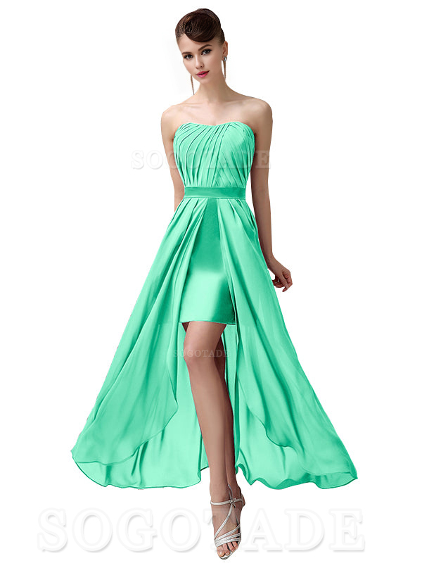 Charming A-Line Off Shoulder Chiffon Sweetheart Sexy Slit Long Bridesmaid Dresses Formal Women's Dresses Wedding Guests Dresses