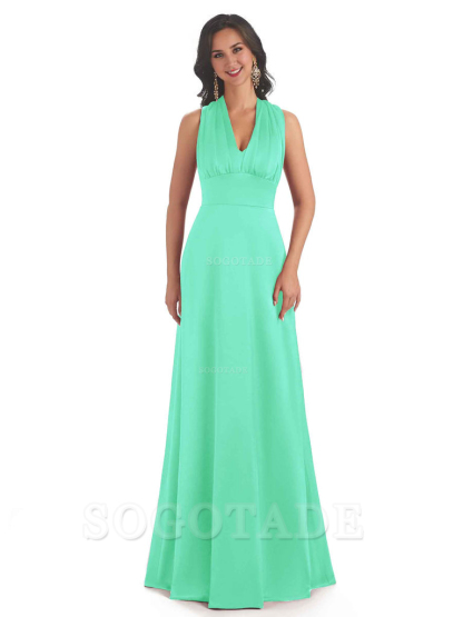 Convertiable Soft Satin A-Line Long Wedding Bridesmaid Dresses Online prom dress in store