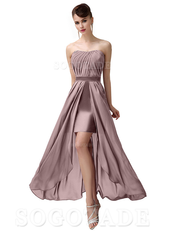 Charming A-Line Off Shoulder Chiffon Sweetheart Sexy Slit Long Bridesmaid Dresses Formal Women's Dresses Wedding Guests Dresses