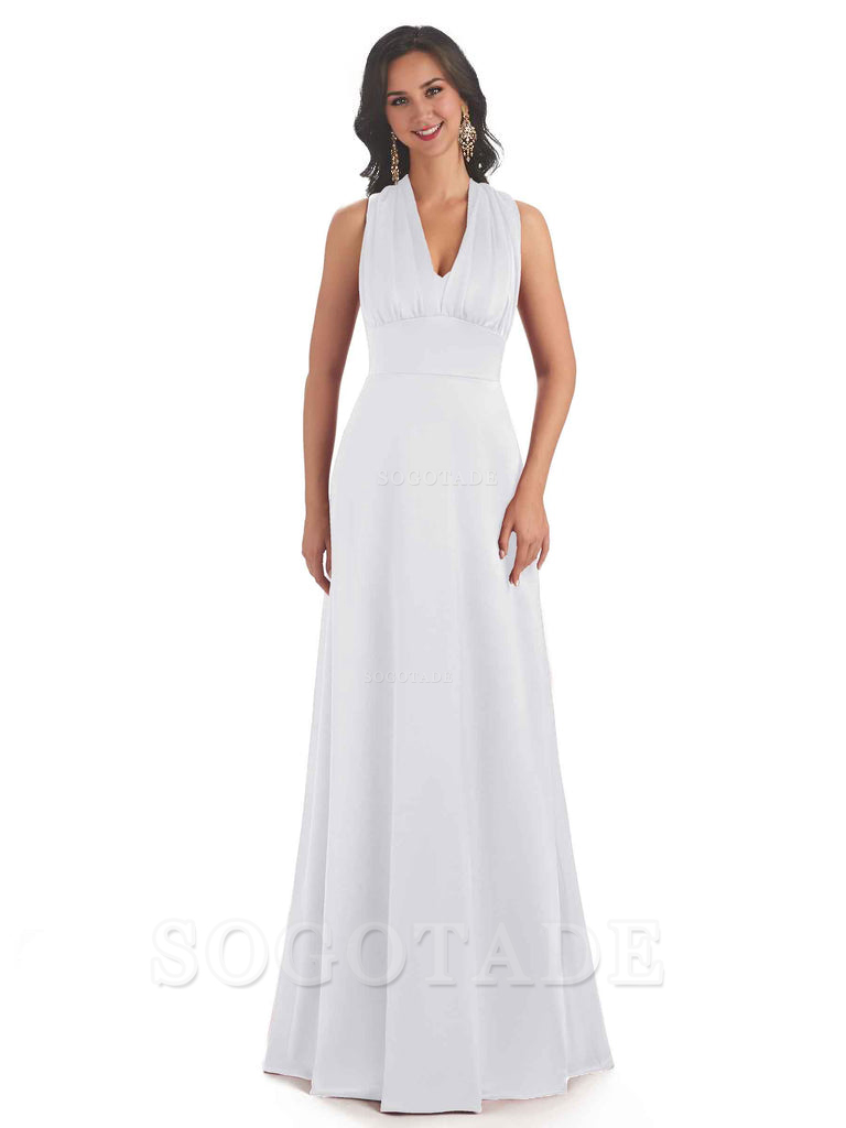 Convertiable Soft Satin A-Line Long Wedding Bridesmaid Dresses Online prom dress in store