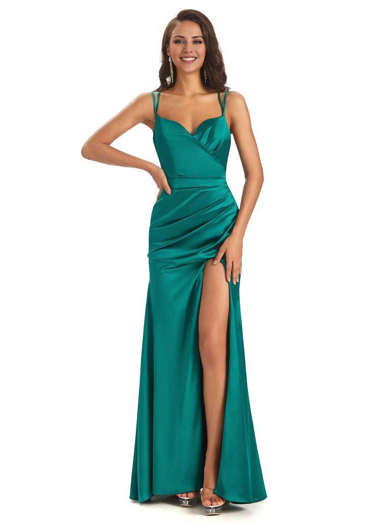 Side Slit Long Mermaid Bridesmaid Dresses Elegant Evening Party Dress