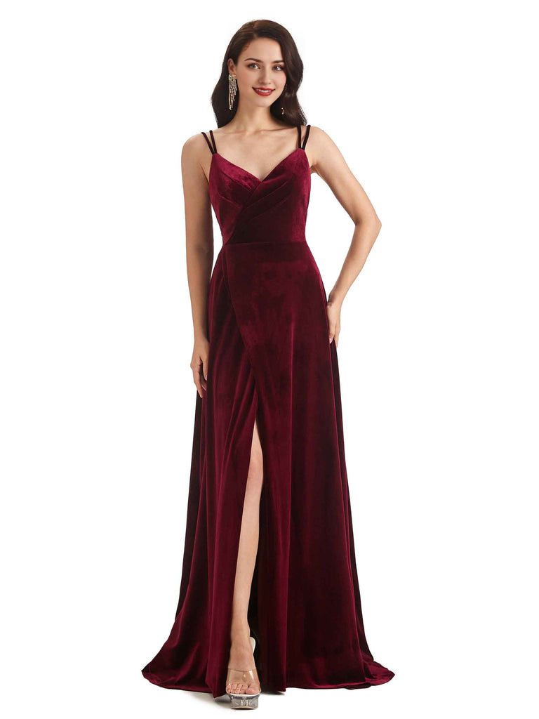 One Shoulder Sleeveless Sexy Side Hight Slit Mermaid Soft Satin Long P