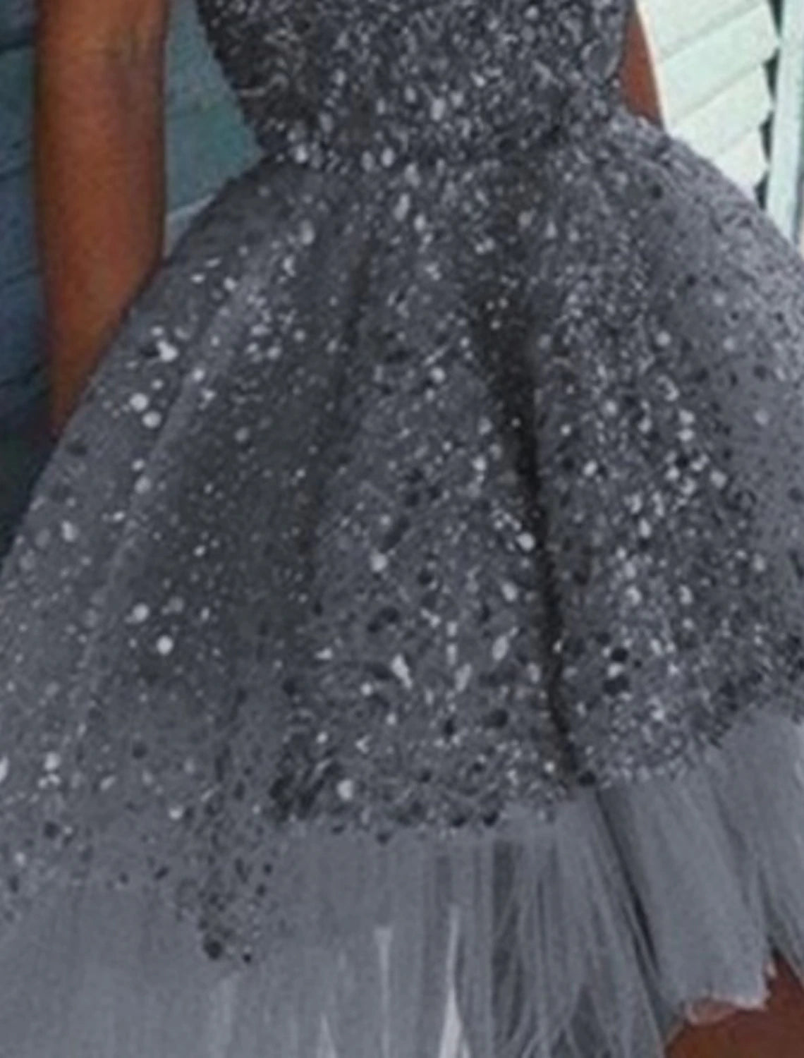 A-Line Homecoming Party Dress Sparkle & Shine Dress Holiday Graduation Short / Mini Sleeveless Strapless Tulle with Sequin Ruffles-SOGOTADE