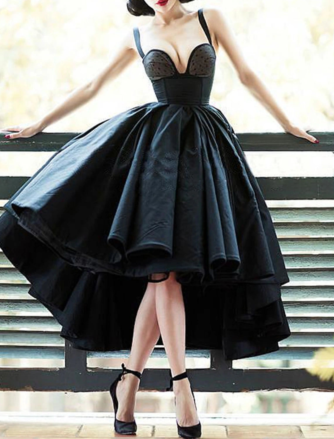 A-Line Cocktail Dresses Vintage Dress Party Wear Wedding Guest Asymmetrical Sleeveless Spaghetti Strap Satin with Pleats Pure Color 2024-SOGOTADE