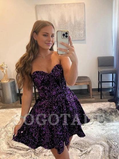 A-Line/Princess Sweetheart Sleeveless Short/Mini Dresses