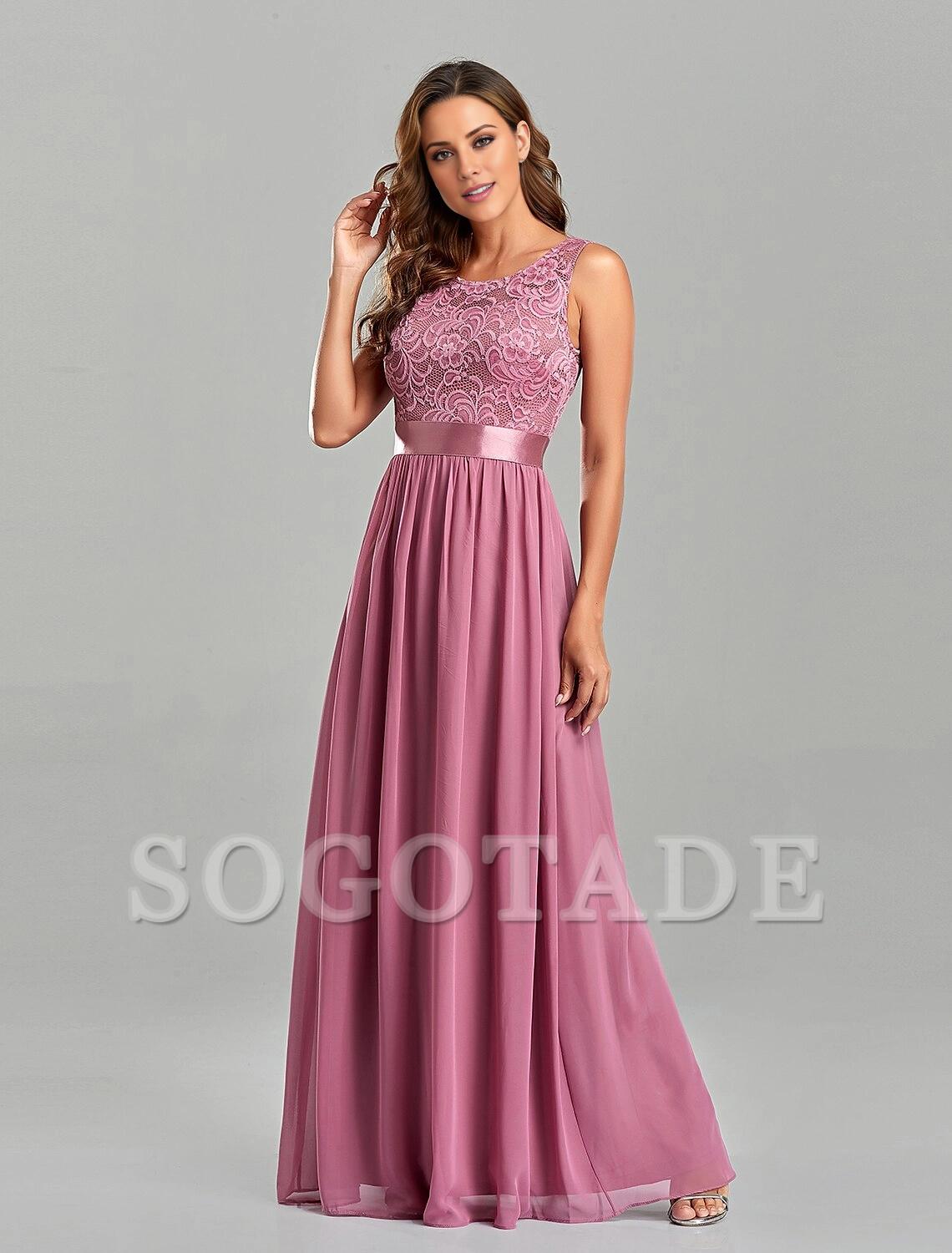 A-Line Evening Gown Empire Dress Party Wear Wedding Guest Floor Length Short Sleeve Jewel Neck Chiffon with Embroidery-SOGOTADE