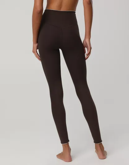 Rib Picot Sports Bra Crossover Legging Set (Buy 2 Free Shipping)