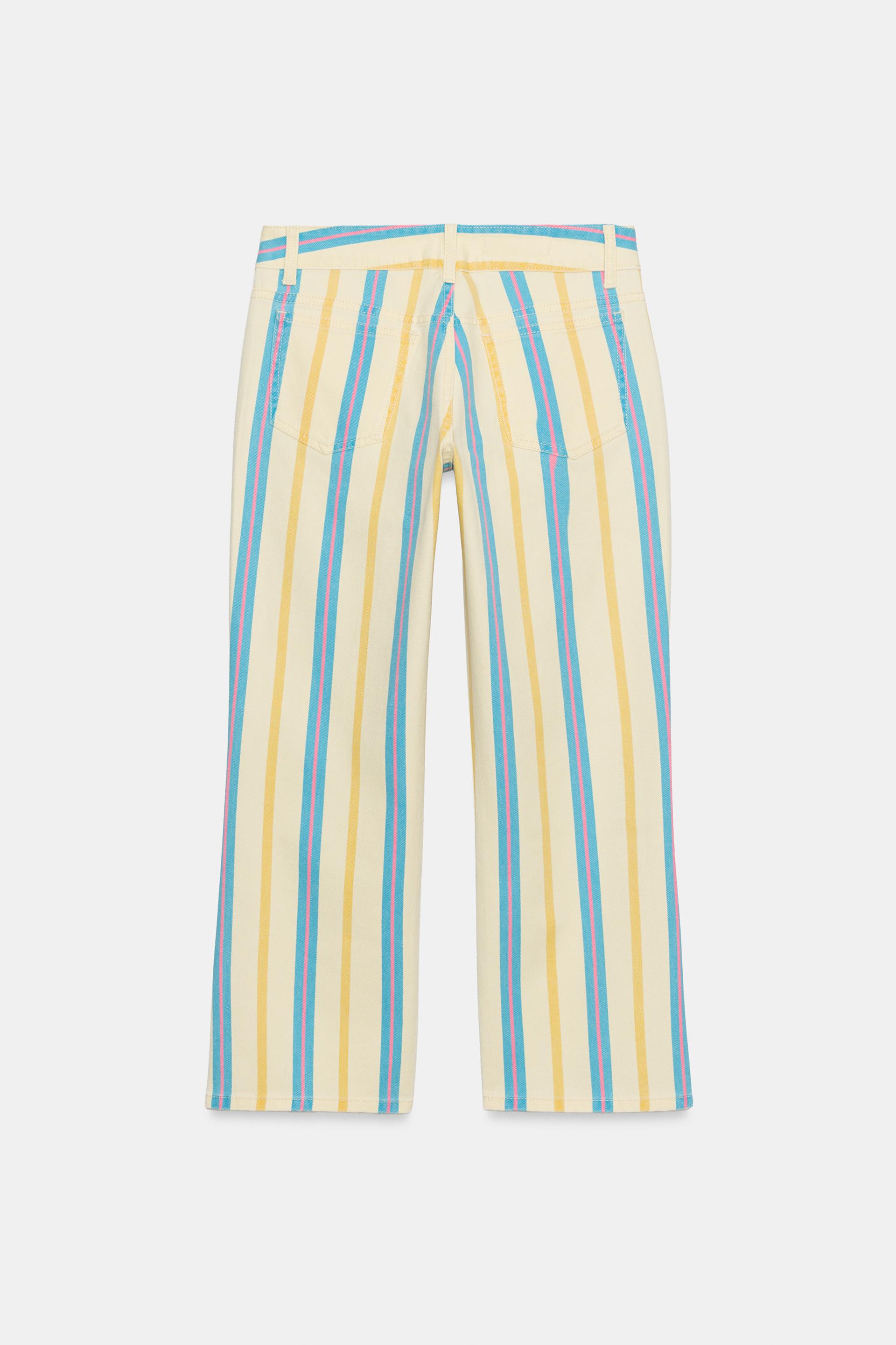 Trf Low Rise Striped Wide Leg Jeans (Buy 2 Free Shipping)