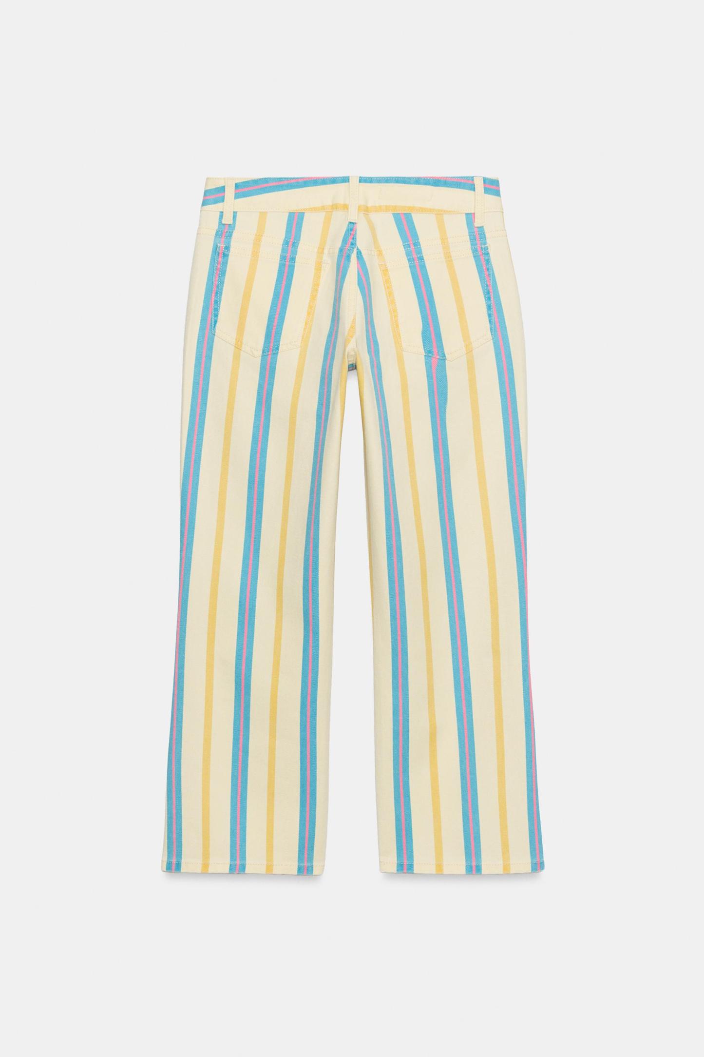 Trf Low Rise Striped Wide Leg Jeans (Buy 2 Free Shipping)