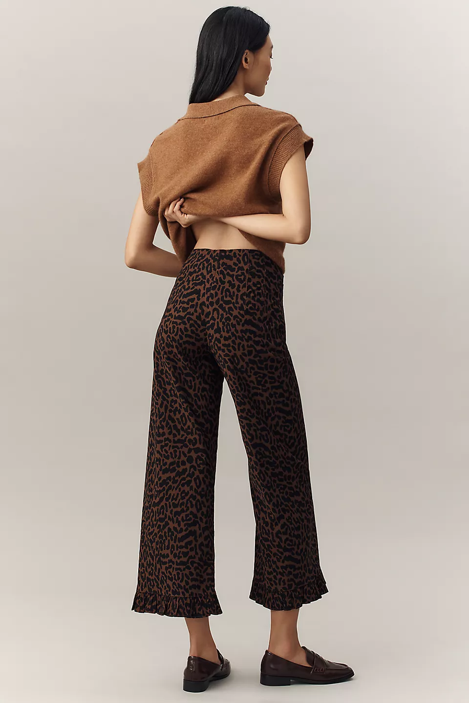 The Colette Ruffled Cropped Wide-Leg Pants(Buy 2 Free Shipping)