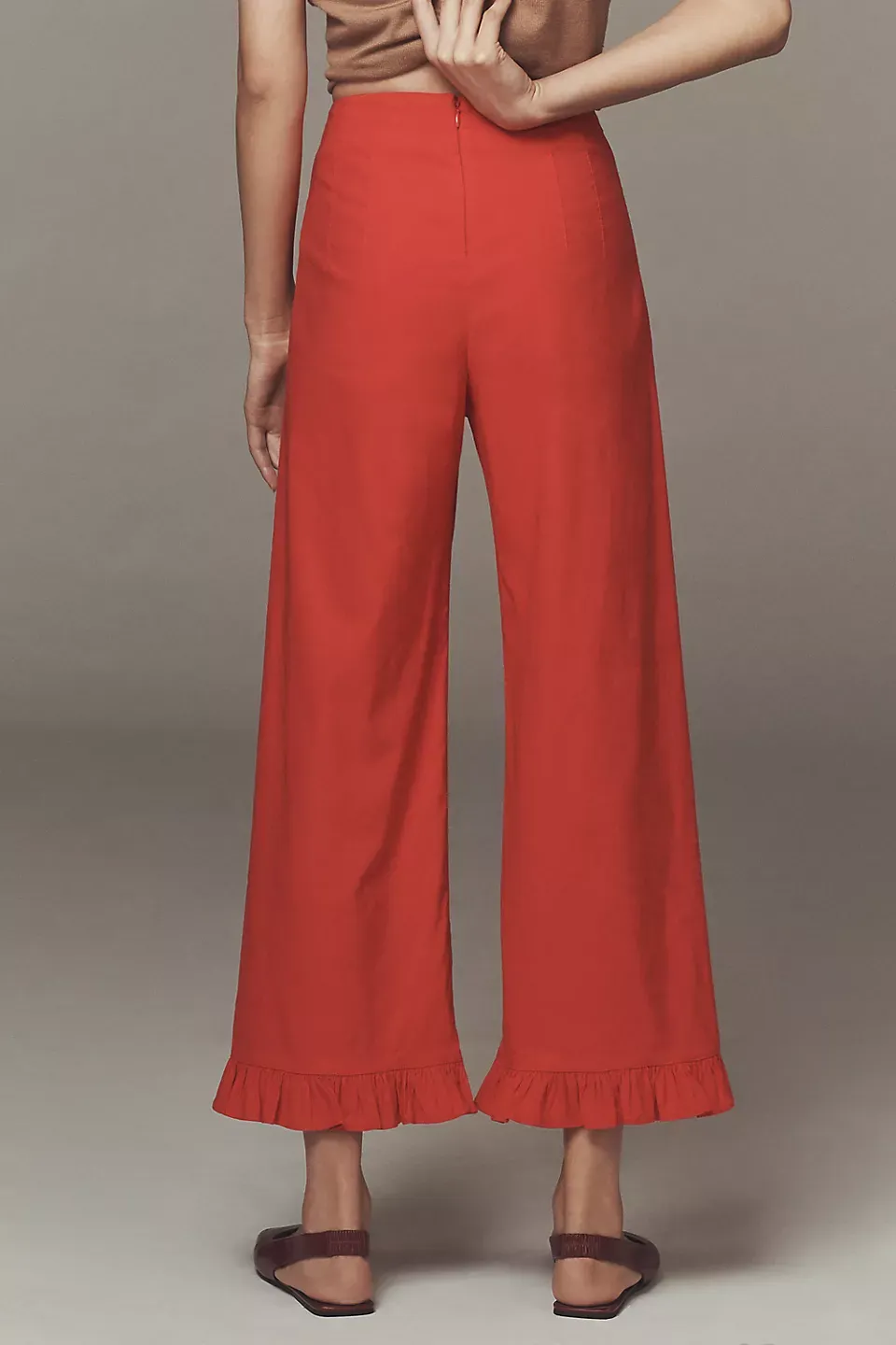 The Colette Ruffled Cropped Wide-Leg Pants(Buy 2 Free Shipping)