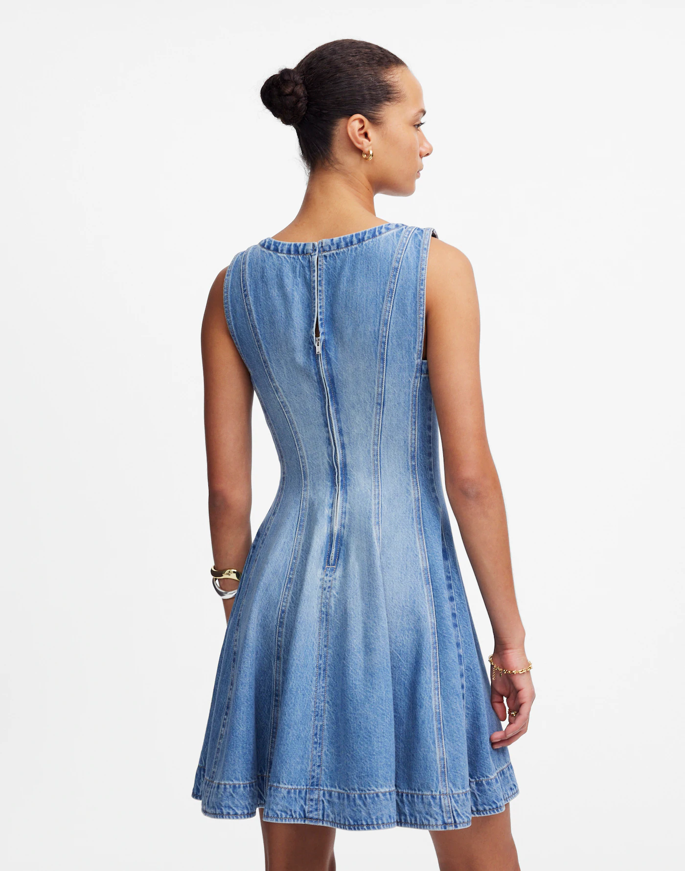 Circle Mini Airy Denim Dress (Buy 2 Free Shipping)