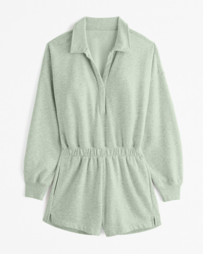 Long-Sleeve Polo Fleece Romper(BUY MORE SAVE MORE)