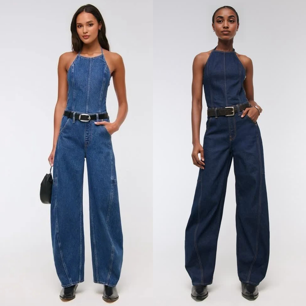 Halter Barrel Denim Jumpsuit(Buy 2 Free Shipping)