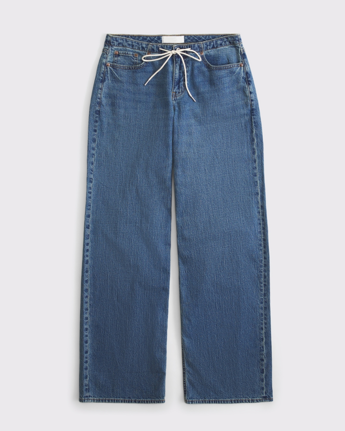 Curve Love Linen-Blend Low Rise Ultra Loose Drawstring Jeans (Buy 2 Free Shipping)